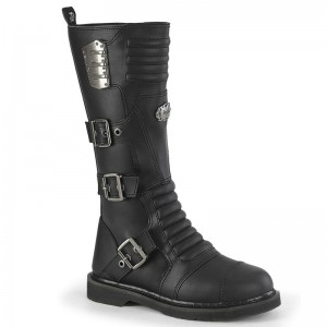 Demonia Bolt 405 - Heel Combat Boot Men Knee-High Boots Black / Black USA | JA3-49294P3