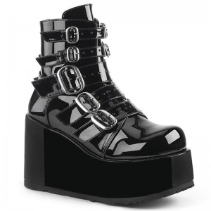 Demonia Concord 57 - Platform Women Ankle Boots Black USA | KV4-46374F6