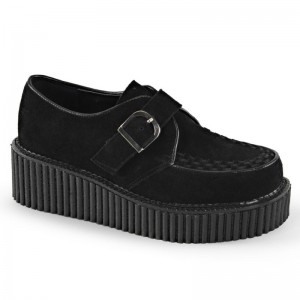 Demonia Creeper 118 - Platform Monk Women Creepers Black USA | WP7-45324B4