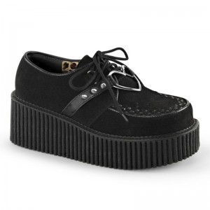 Demonia Creeper 206 - Platform Women Creepers Black USA | RM9-30143L6