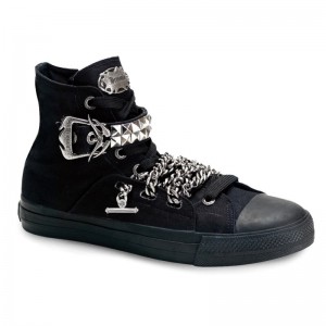 Demonia Deviant 110 - Hi Top Women Sneakers Black USA | CS0-81048N8