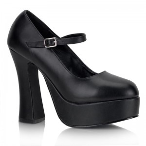 Demonia Dolly 50 - Heel Platform Women Mary Janes Black / Black USA | CT9-72077T3