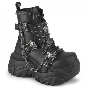 Demonia Echo 60 - Flared Platform Lace Up Women Ankle Boots Black USA | EJ4-09520V4