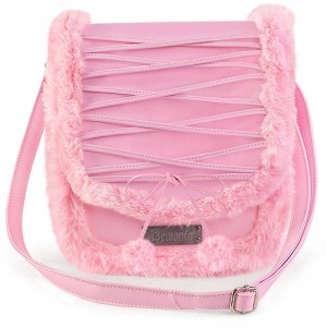 Demonia Faux Fur Crossbody Bag Accessories Pink USA | VO9-40054T9