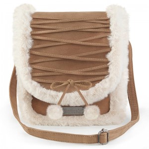 Demonia Faux Fur Crossbody Bag Accessories Brown USA | YY7-78157J2