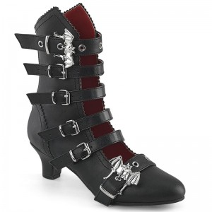 Demonia Flora 1035 - Heel Open Mid-Calf Women Ankle Boots Black USA | OF7-51665H0