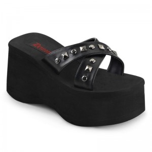 Demonia Funn 29 - Platform Women Sandals Black / Black USA | ZP0-82918D7