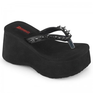 Demonia Funn 35 - Platform Women Sandals Black USA | FD0-90139B6