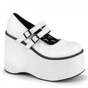 Demonia Kera 08 - Platform Women Mary Janes White USA | FM0-87758F3