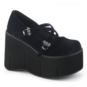 Demonia Kera 10 - Platform Criss-Cross Women Mary Janes Black USA | AC1-46604W6