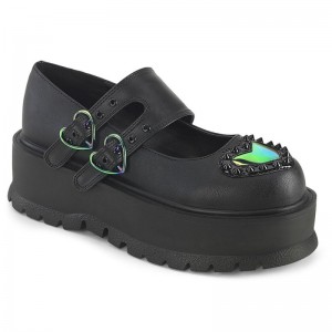 Demonia Slacker 25 - Platform Women Mary Janes Black USA | YC8-92539U6