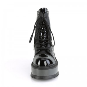 Demonia Slacker 88 - Platform Lace Up Women Ankle Boots Black USA | SN1-49024R8