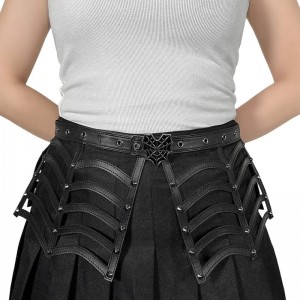 Demonia Spiderweb Cutout Belt Accessories Black USA | HT3-18361I6