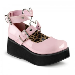 Demonia Sprite 02 - Platform Women Mary Janes Pink USA | KC3-53705Z0