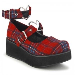 Demonia Sprite 02 - Platform Women Mary Janes Red USA | FU4-06680K5