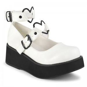 Demonia Sprite 02 - Platform Women Mary Janes White USA | PN5-63146D9