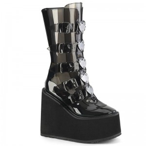 Demonia Swing 230c - Platform Women Mid-Calf Boots Smoke USA | BL2-29072F3