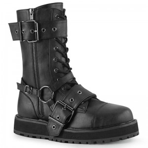 Demonia Valor 220 - Platform Lace Up Women Mid-Calf Boots Black USA | BF6-61446D2