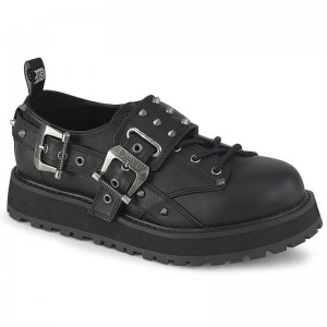 Demonia Valor 38 - Platform Lace Up Oxford Women Creepers Black USA | EA4-35403Y4