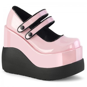 Demonia Void 37 - Wedge Platform Women Mary Janes Pink USA | XG1-66326E5