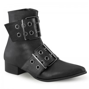 Demonia Warlock 55 - Heel Pointed Toe Winklepicker Women Ankle Boots Black USA | WQ8-56775K6