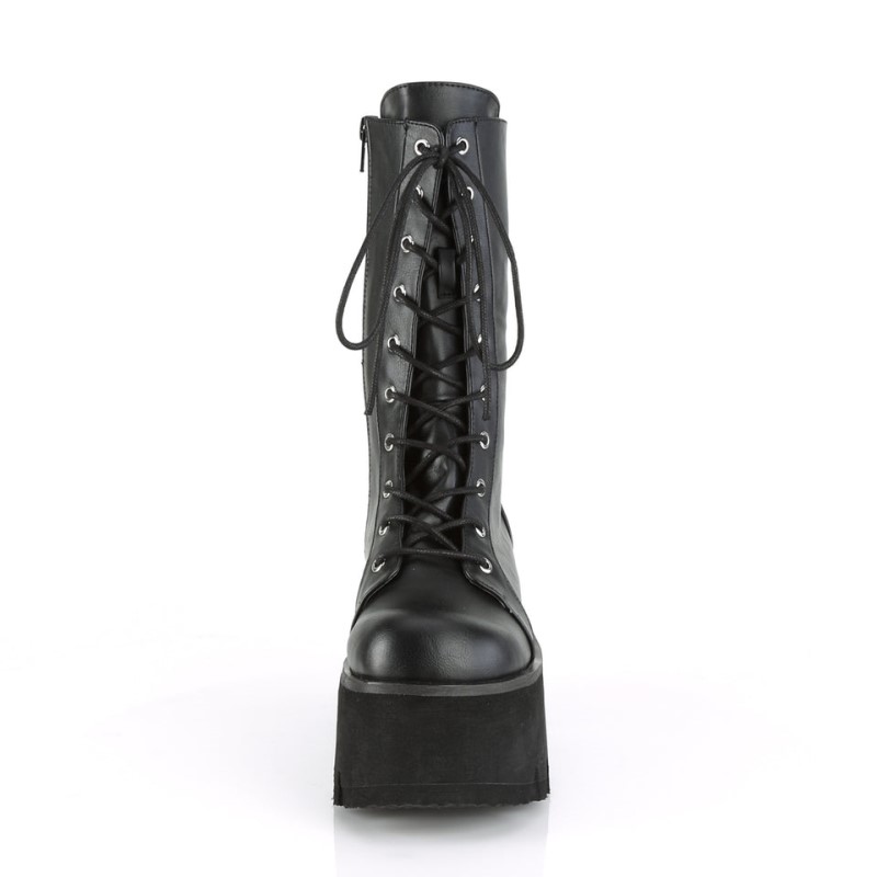 Demonia Ashes 105 - Heel Platform Women Mid-Calf Boots Black USA | EX4-83078H9