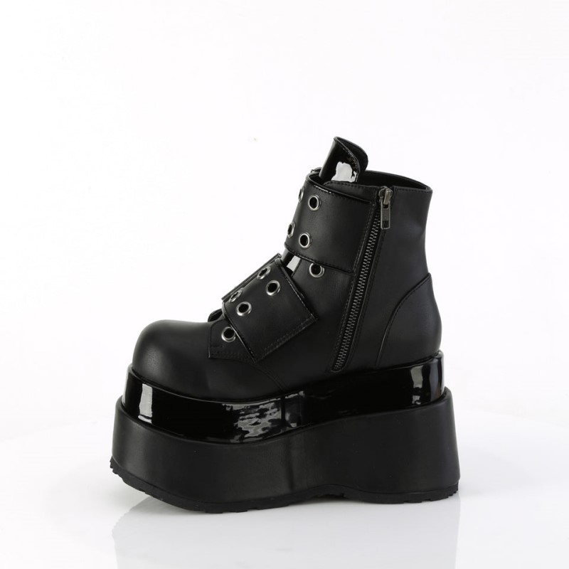 Demonia Bear 104 - Tiered Platform Lace Up Women Ankle Boots Black USA | NG5-58615W2