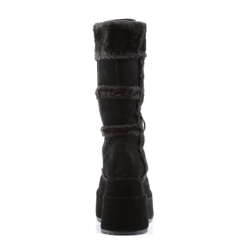 Demonia Bear 202 - Stacked Platform Calf Women Knee-High Boots Black USA | PH9-07610F8