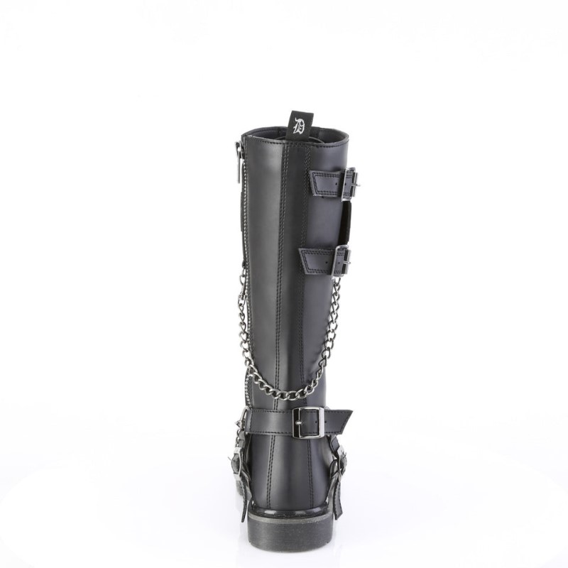 Demonia Bolt 415 - Heel 18 Eyelet Combat Boot Women Knee-High Boots Black USA | GS5-27192D9