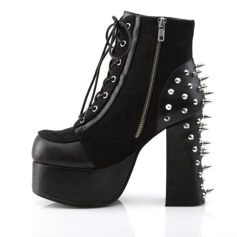 Demonia Charade 100 - Heel Platform Lace Up Women Ankle Boots Black USA | CC0-06680Q3