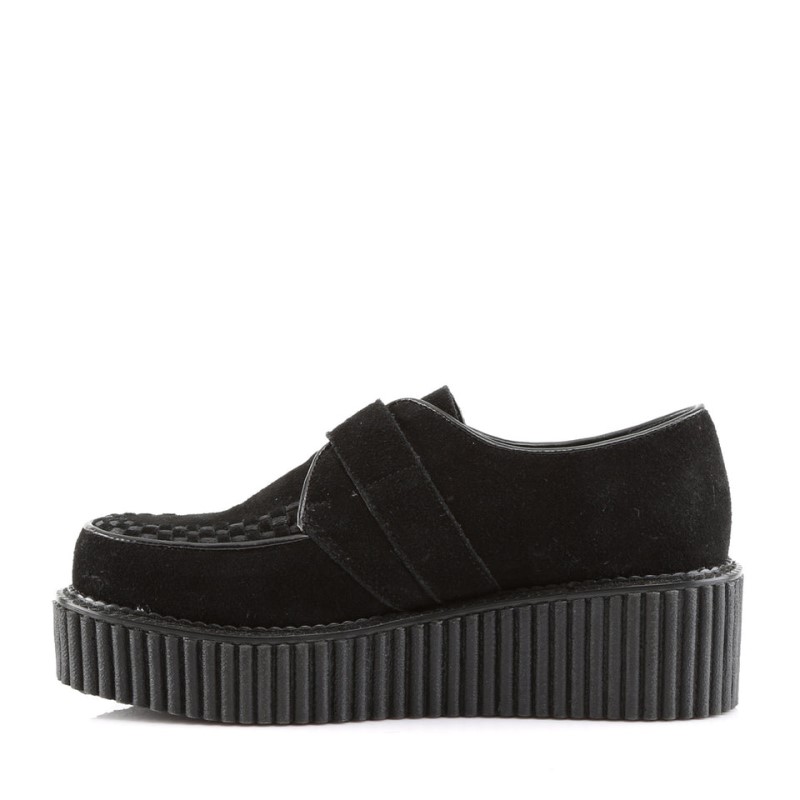 Demonia Creeper 118 - Platform Monk Women Creepers Black USA | WP7-45324B4