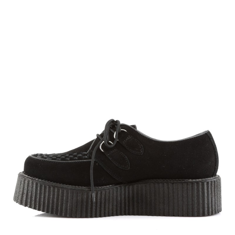 Demonia Creeper 402s - Platform Rockabilly Punk Goth Women Creepers Black USA | VW8-89088D3