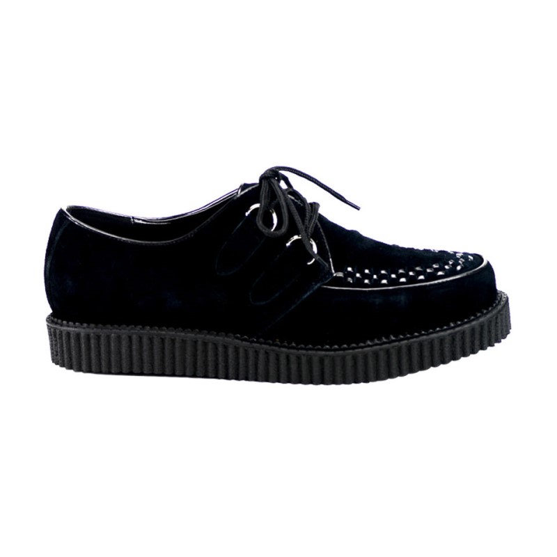 Demonia Creeper 602s - Platform Gothic Rockabilly Punk Women Creepers Black USA | BR2-72847C2