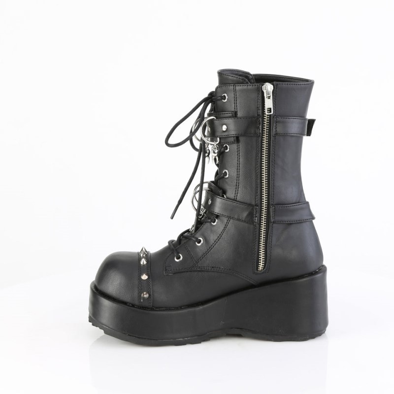 Demonia Cubby 54 - Platform Lace Up Women Ankle Boots Black USA | OU1-54745H3