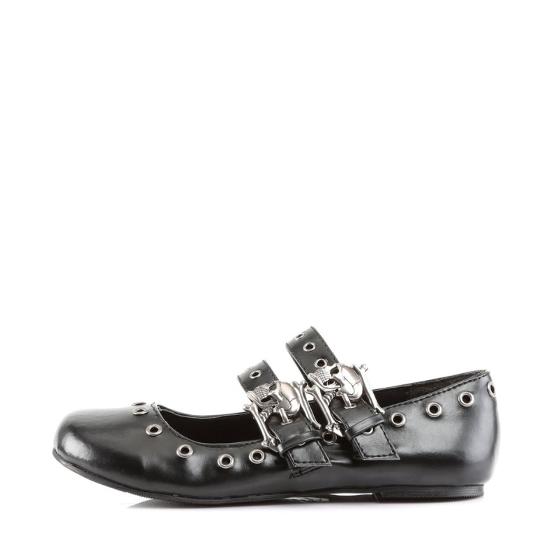 Demonia Daisy 03 Flats - Ballet Flat Double Strap Women Mary Janes Black USA | NT4-89858X8