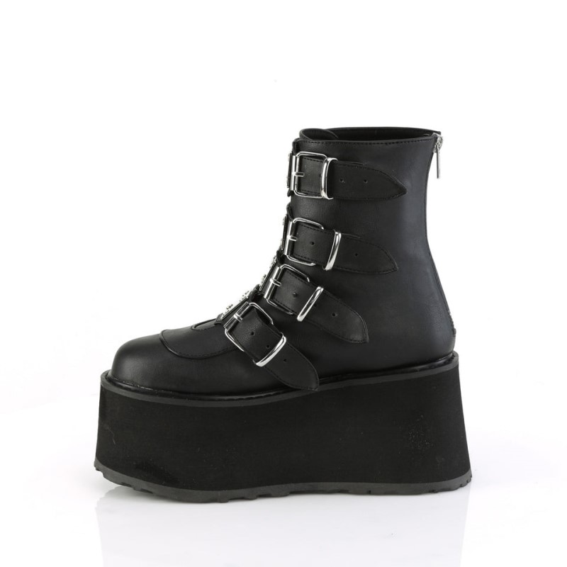 Demonia Damned 105 - Platform Women Ankle Boots Black USA | PO7-11611F5