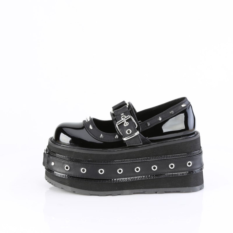 Demonia Damned 20 - Platform Women Mary Janes Black USA | DP7-26602W3