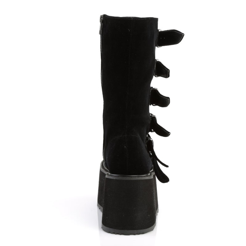 Demonia Damned 225 - Platform Lace Up Women Mid-Calf Boots Black USA | LG8-75957R7