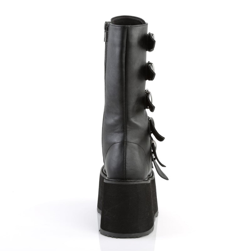 Demonia Damned 225 - Platform Lace Up Women Mid-Calf Boots Black USA | ZS9-01270S2