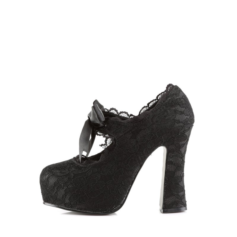 Demonia Demon 11 - Heel Platform Women Mary Janes Black / Black USA | NT5-01300K7