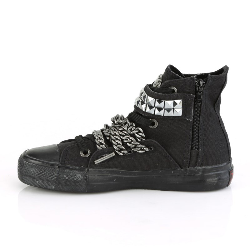 Demonia Deviant 110 - Hi Top Men Sneakers Black USA | HW5-90489O7