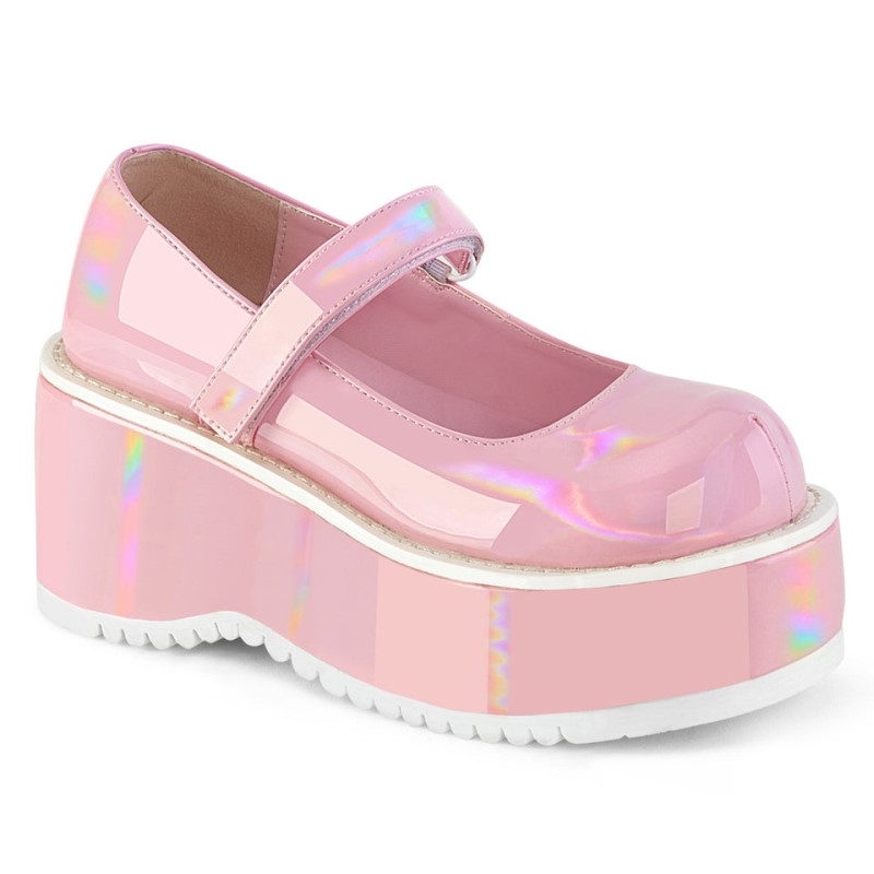 Demonia Dollie 01 - Platform Women Mary Janes Pink USA | LO0-53955X4