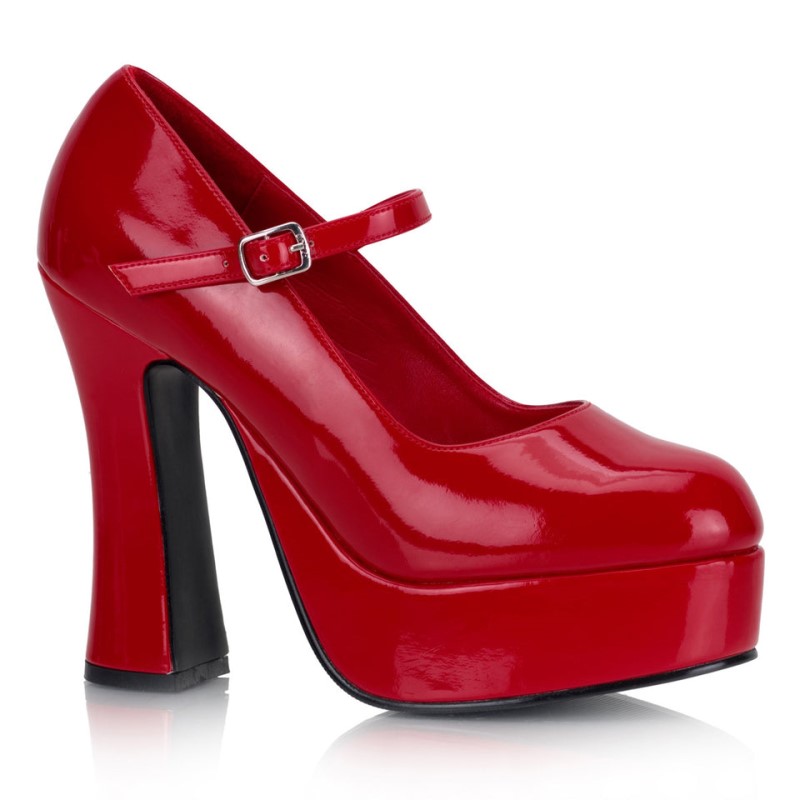 Demonia Dolly 50 - Heel Platform Women Mary Janes Red USA | QJ0-14371L1