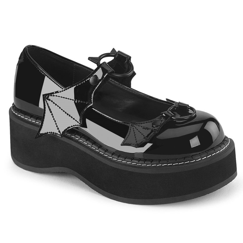 Demonia Emily 23 - Platform Women Mary Janes Black USA | CU0-17901I3