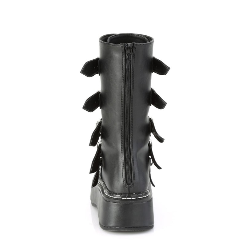 Demonia Emily 330 - Platform Women Mid-Calf Boots Black / Black USA | FE8-66706K5