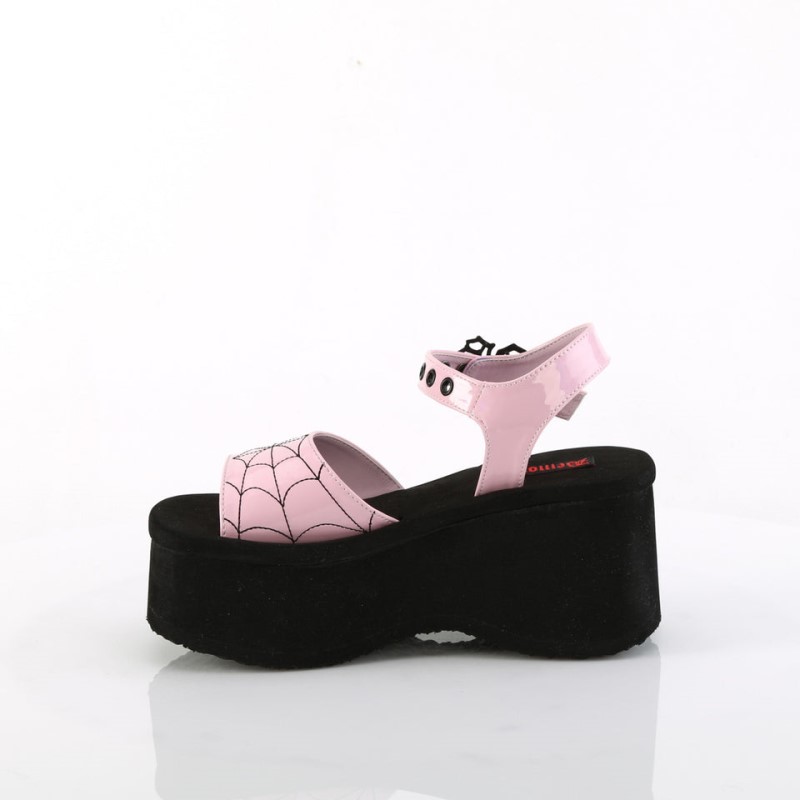 Demonia Funn 10 - Platform Ankle Strap Women Sandals Pink USA | LP2-44224H9