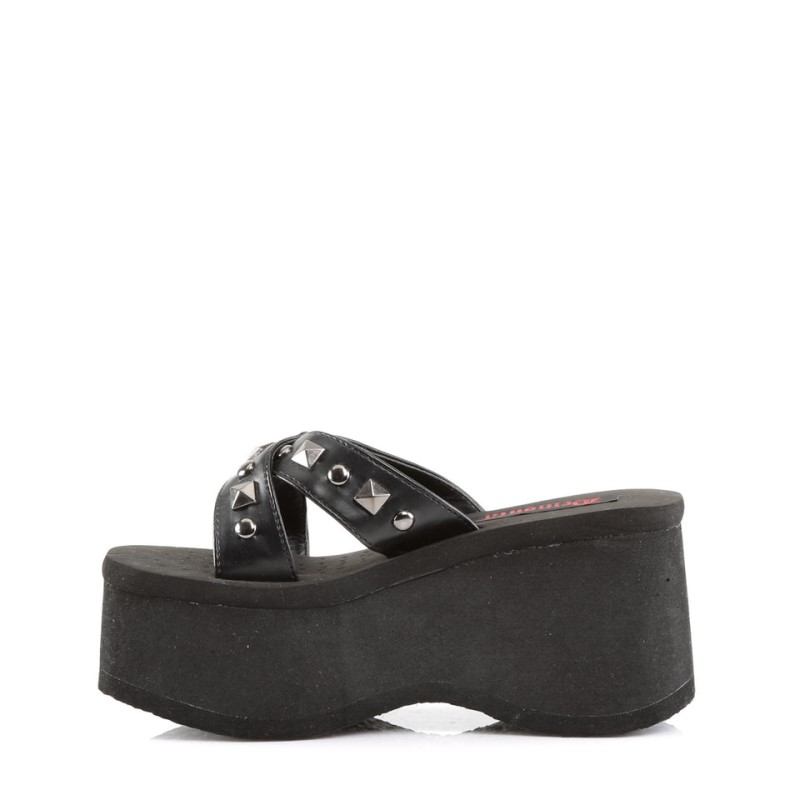 Demonia Funn 29 - Platform Women Sandals Black / Black USA | ZP0-82918D7