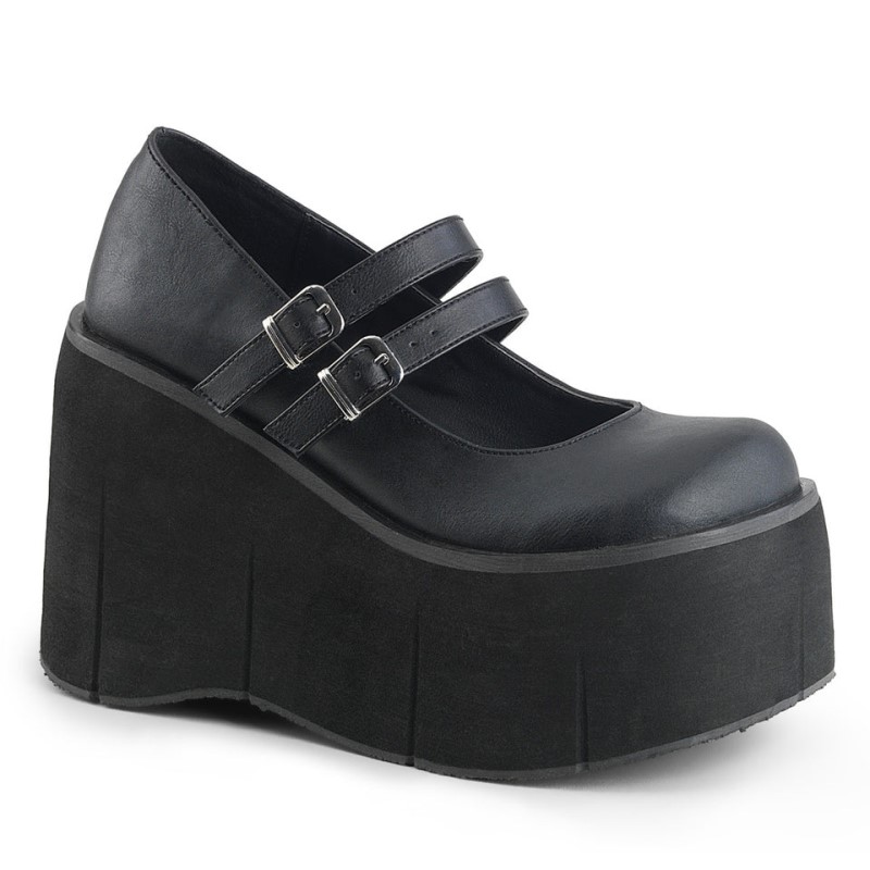 Demonia Kera 08 - Platform Women Mary Janes Black / Black USA | GN0-77447V6