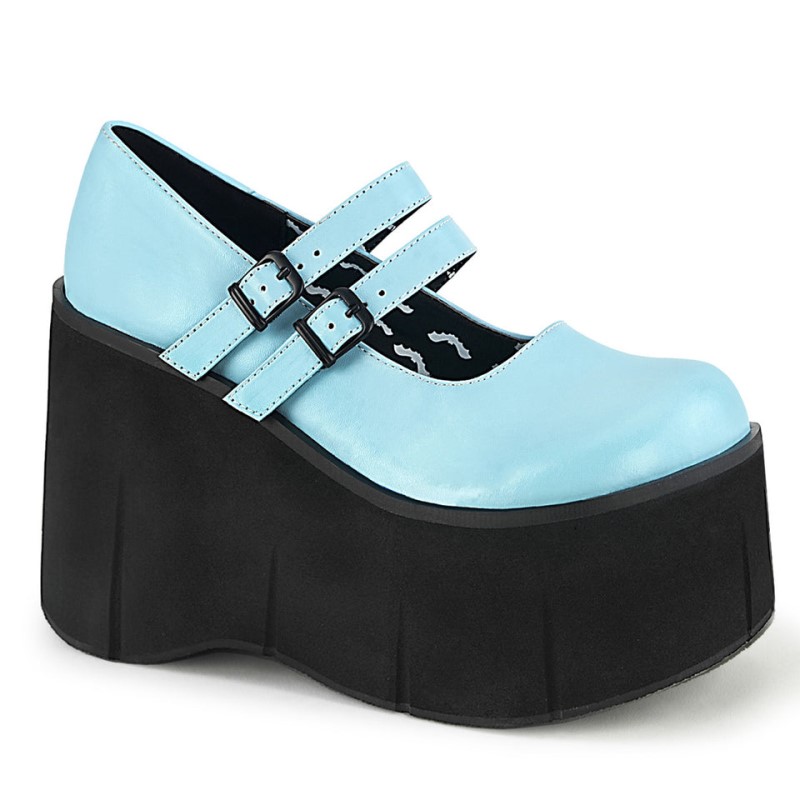 Demonia Kera 08 - Platform Women Mary Janes Blue USA | QJ1-24332S6