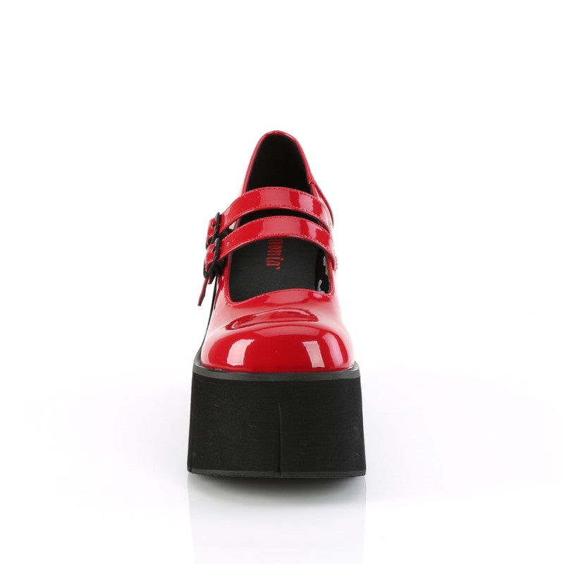 Demonia Kera 08 - Platform Women Mary Janes Red USA | JT9-96309C4